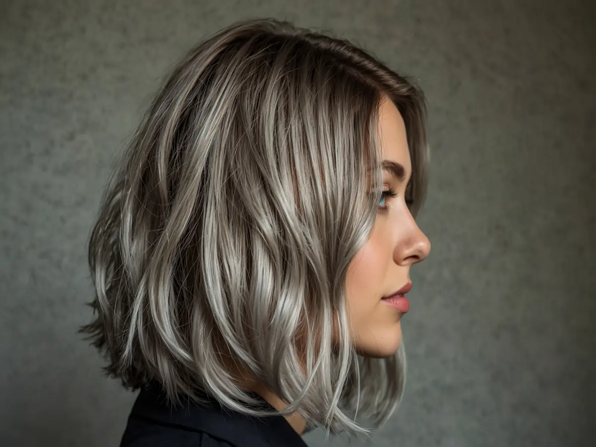 Capelli grigi pixie stratificato